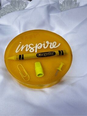 Inspire Yellow Resin Paperweight